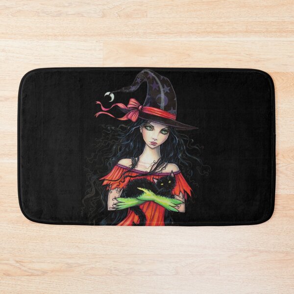 Item preview, Autumn Mischief Halloween Witch and Black Cat designed and sold by Molly  Harrison.