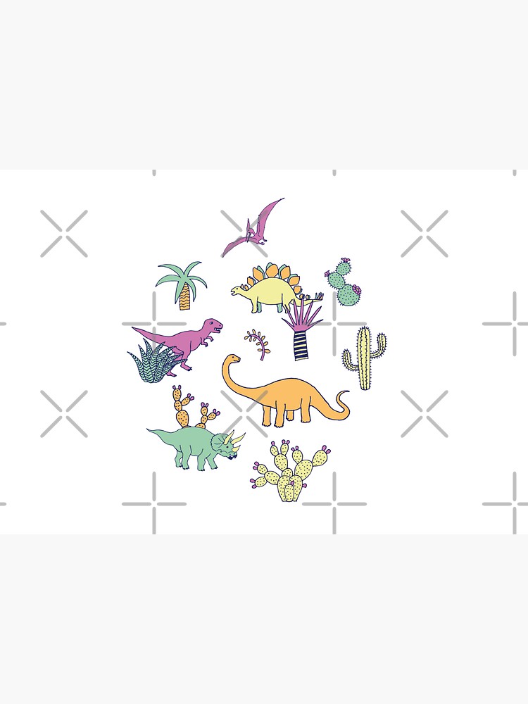 Dinosaur Desert - peach, mint and navy - fun pattern by Cecca Designs by Cecca-Designs