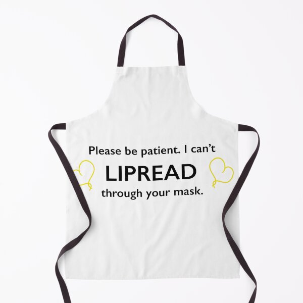 Item preview, DEAF Lipread Mask Coronavirus Sign Language Yellow Hearts designed and sold by Rocket Fox.