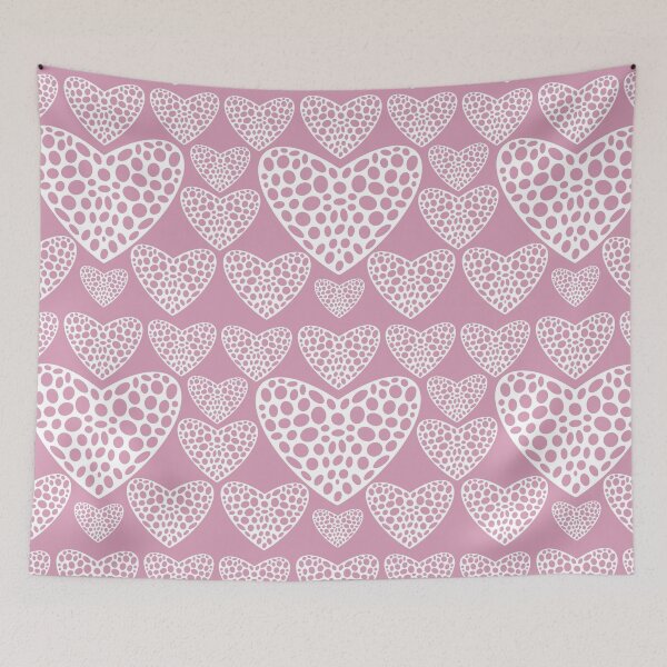 Item preview, Lace Heart Pink Print designed and sold by DecorartByNJ.