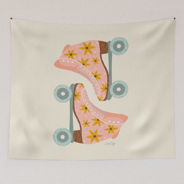 Item preview, Retro Roller Skates – Blush & Mint Palette designed and sold by Cat Coquillette.