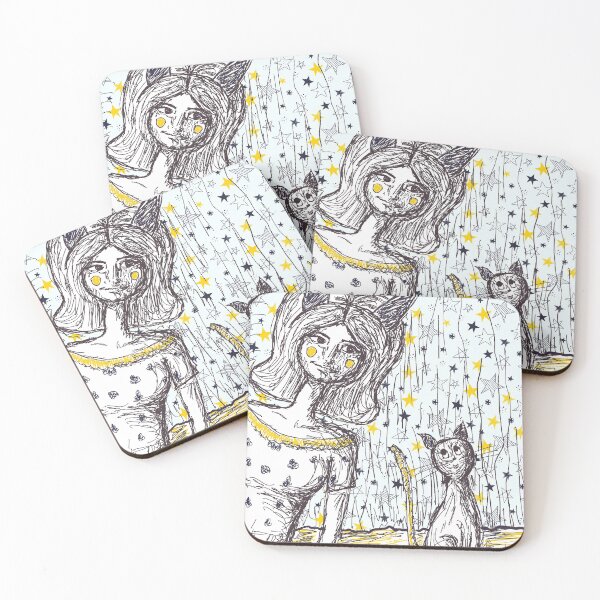 Item preview, A girl & a cat designed and sold by Nada  Mohsen Arts.