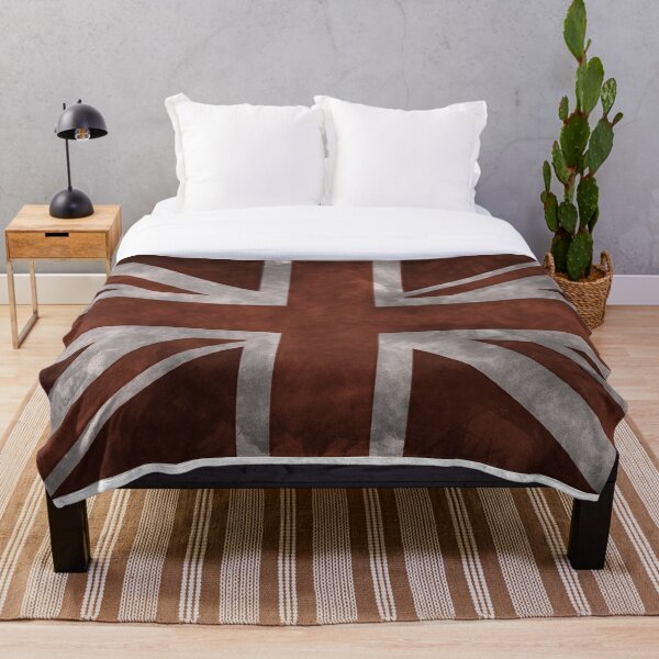 Red Distressed Union Jack Throw Blanket