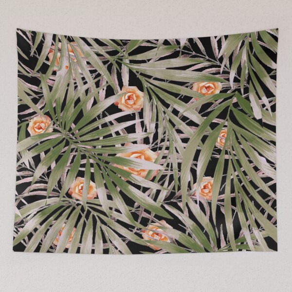 Item preview, Palm leaves with orange roses. redecorate, refurbish, Stylize, nature, Fall designed and sold by jayne0524.