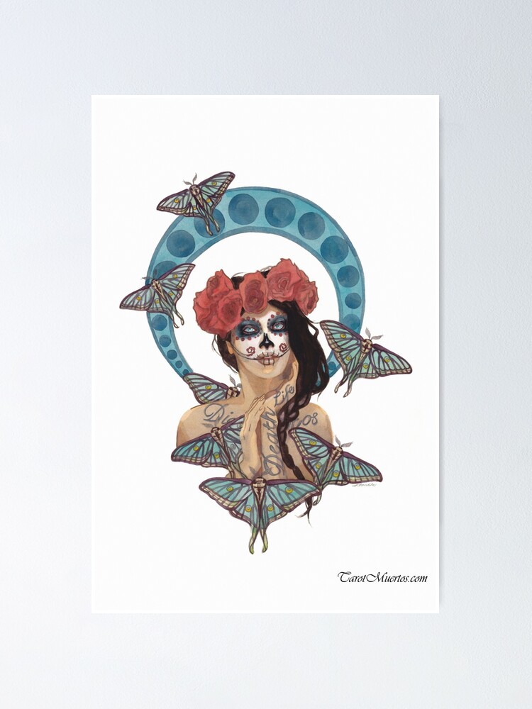 Thumbnail 1 of 3, Poster, The Moon - La Luna  designed and sold by tarotmuertos.