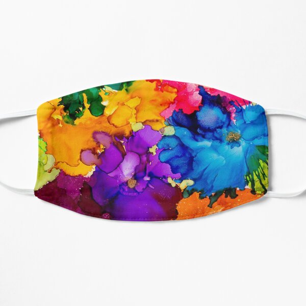 Tropical Explosion Original Alcohol Ink Artwork Flat Mask