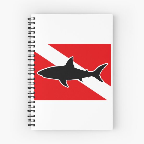 Item preview, Diving flag with a shark designed and sold by nikkimwilks.