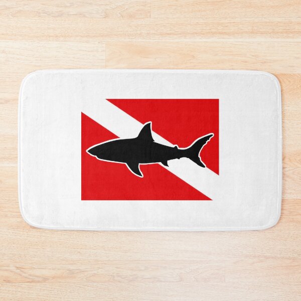 Item preview, Diving flag with a shark designed and sold by nikkimwilks.