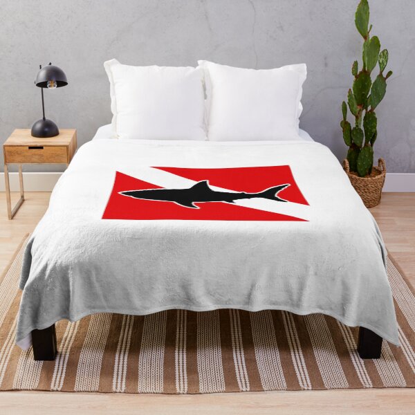 Item preview, Diving flag with a shark designed and sold by nikkimwilks.