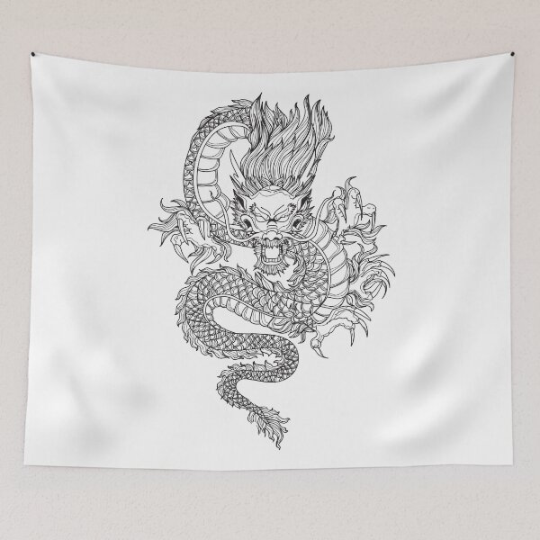Item preview, Chinese Dragon Hand Drawing designed and sold by Working Pajama.