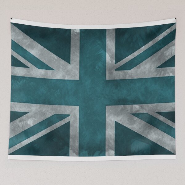 Item preview, Teal Distressed Union Jack designed and sold by pjmorley.