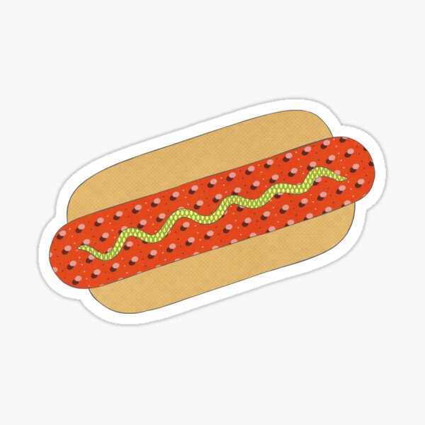 Hotdog Mixed Media Sticker Sticker