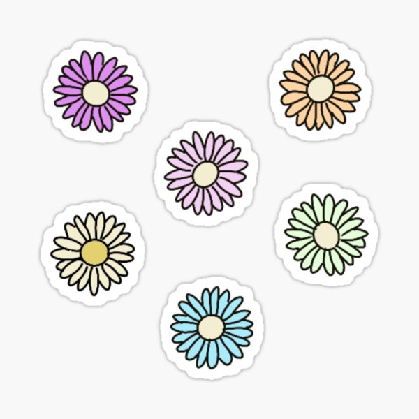 "Pastel flowers sticker pack!" Sticker for Sale by itsxaud Redbubble