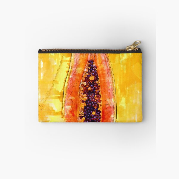 Item preview, Half-Cut Papaya or Pawpaw Yellow Background - For Fruit Lovers. designed and sold by ColortrixArt.