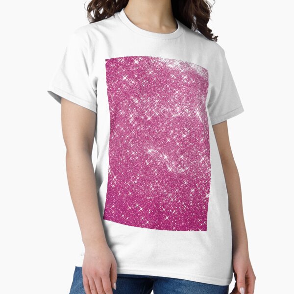 Pink Glitter Print Classic T-Shirt