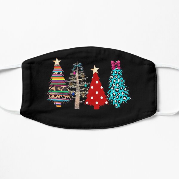 Plaid Christmas Tree Face Mask Flat Mask