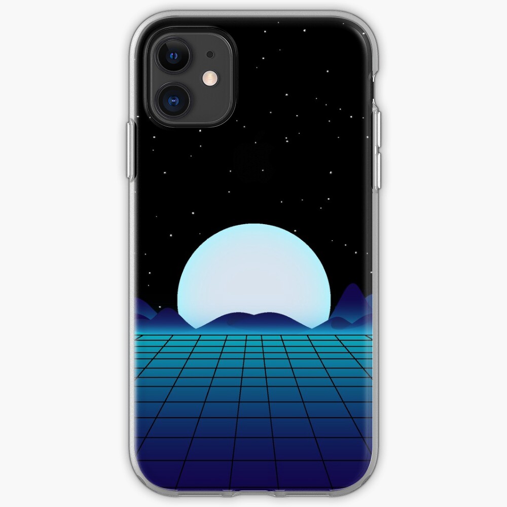 Moon SynthWave Night iPhone Case