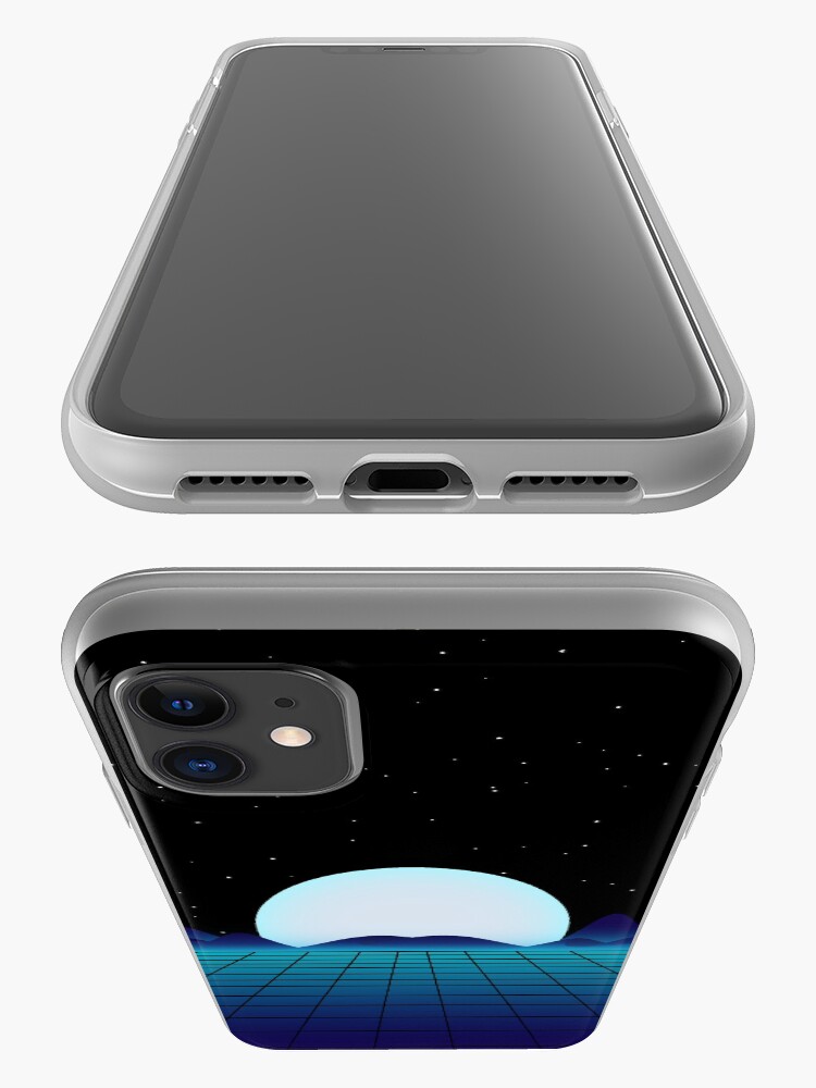 Alternate view of Moon SynthWave Night iPhone Case