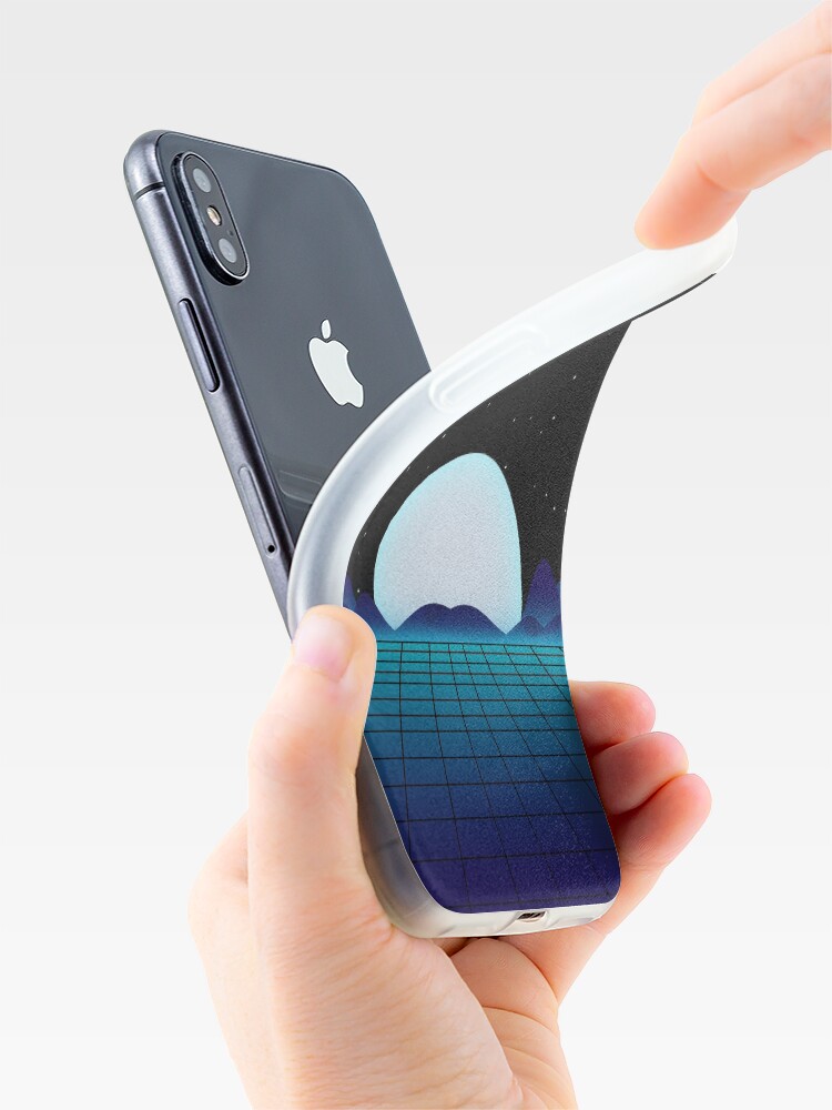 Alternate view of Moon SynthWave Night iPhone Case