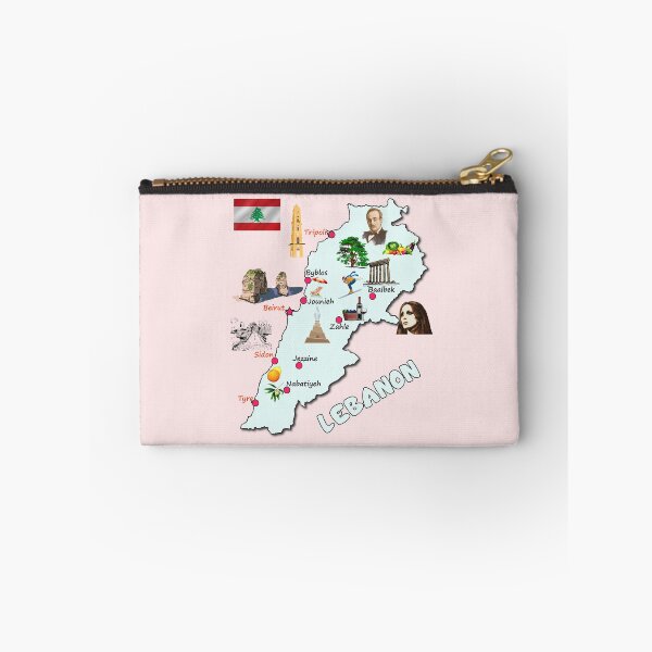 Item preview, Lebanon map, names of the major cities flag Lebanese national symbols and landmarks designed and sold by mashmosh.