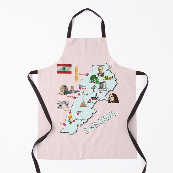 Item preview, Lebanon map, names of the major cities flag Lebanese national symbols and landmarks designed and sold by mashmosh.