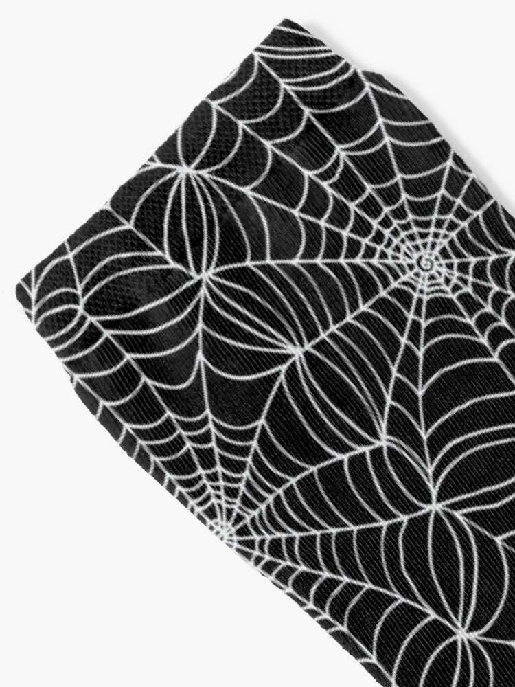 Thumbnail 2 of 5, Socks, Spider web pattern - white on black by Cecca Designs designed and sold by Cecca-Designs.