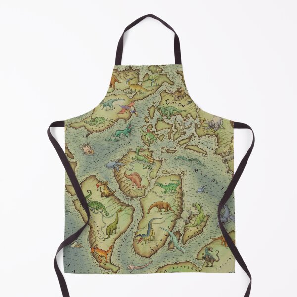 Item preview, CRETACEOUS Period World Map (medieval bestiary style) designed and sold by Mario Lanzas.
