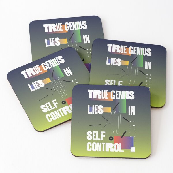 Item preview, True genius lies in self-control designed and sold by quotesonposters.