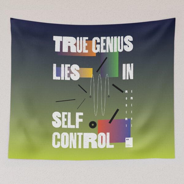 Item preview, True genius lies in self-control designed and sold by quotesonposters.