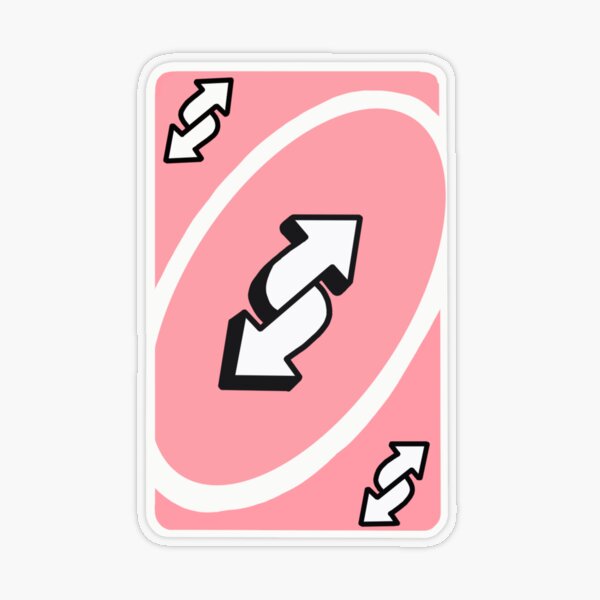 Pink Uno Reverse Card Sticker for Sale by mayafoleyy