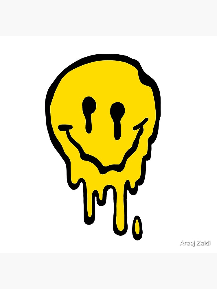 "Drippy Smiley Face" Canvas Print by areejzaidi | Redbubble