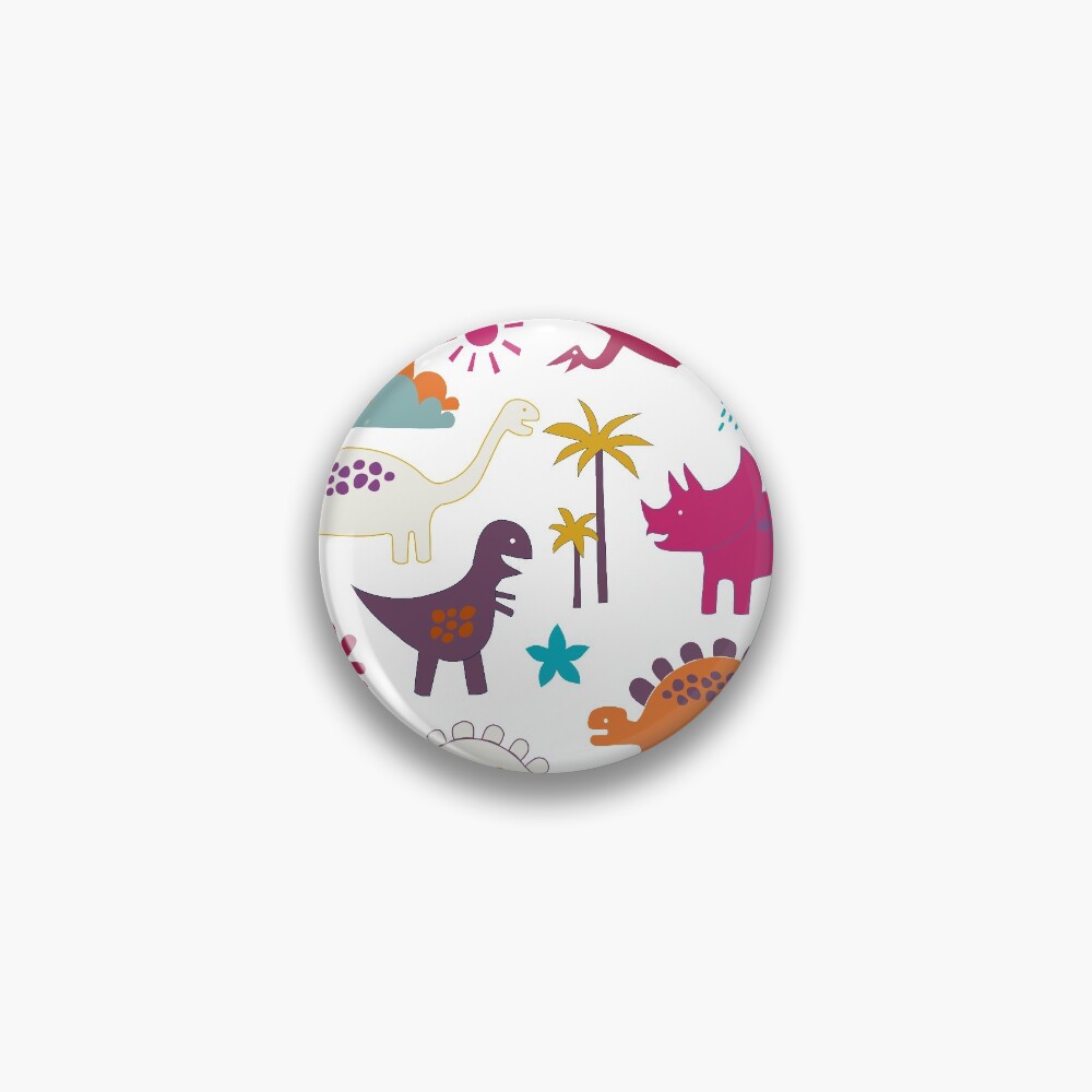 Dinosaur Land - Sunshine Brights - cute Dino pattern by Cecca Designs Pin