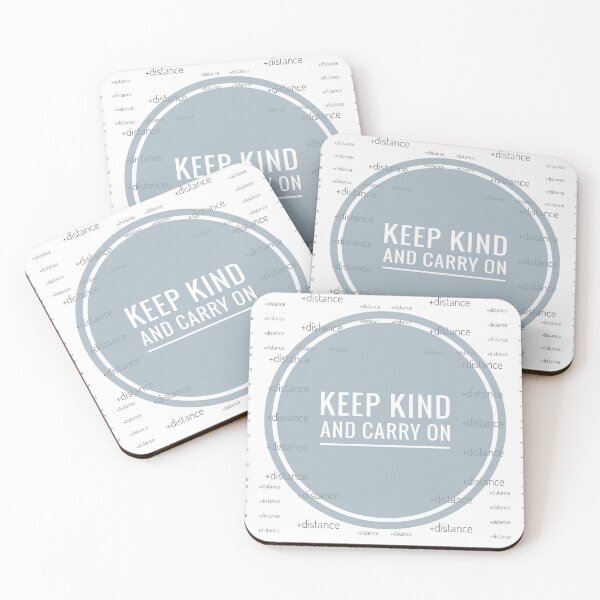 Item preview,  Light Grey Keep Kind and Carry On with distancing memo Coronavirus Slogan designed and sold by Jenny Meehan Art Prints and Patterns  .