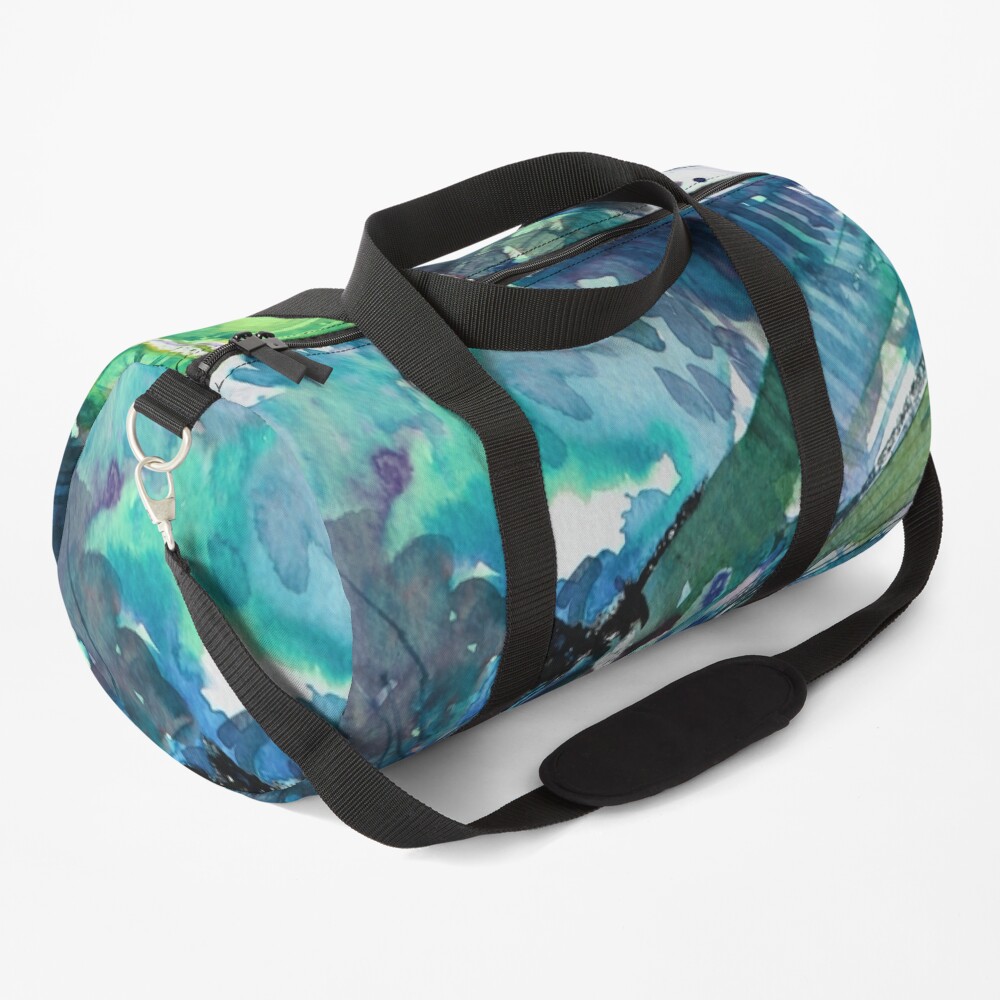 Blue/Green landscape - Original Abstract Watercolour by Francesca Whetnall Duffle Bag