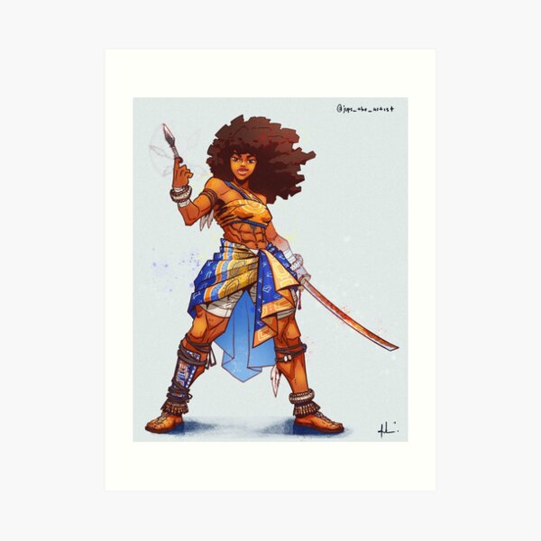 Afro Samurai Art Prints Redbubble - samurai hair roblox samurai hair free transparent png