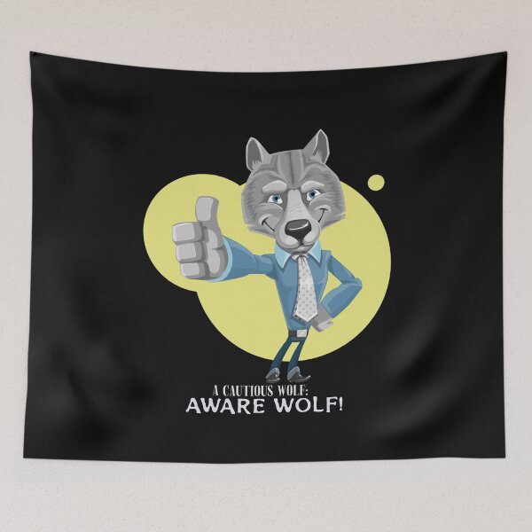 Item preview, Cautious wolf- Aware Wolf designed and sold by EvaWolf.