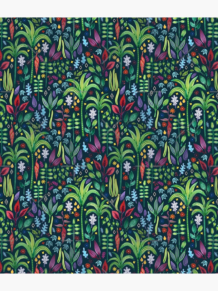 Jungle Flora - watercolour pattern by Cecca Designs by Cecca-Designs