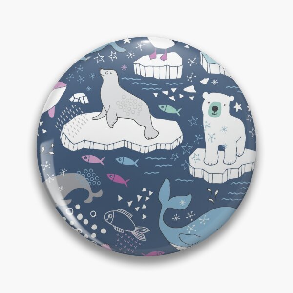 Item preview, Arctic Animal Icebergs - blue and pink - fun pattern by Cecca Designs designed and sold by Cecca-Designs.