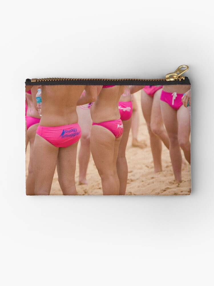 Budgy Smugglers on men at Avalon Beach Zipper Pouch for Sale by