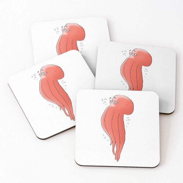 Item preview, Swimming Red Octopus with Bubbles designed and sold by MadoMade.