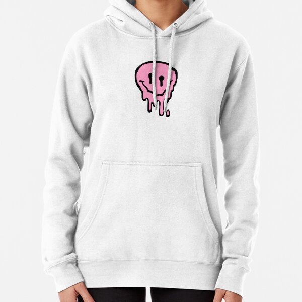Rosa tropfendes Smiley-Gesicht Hoodie