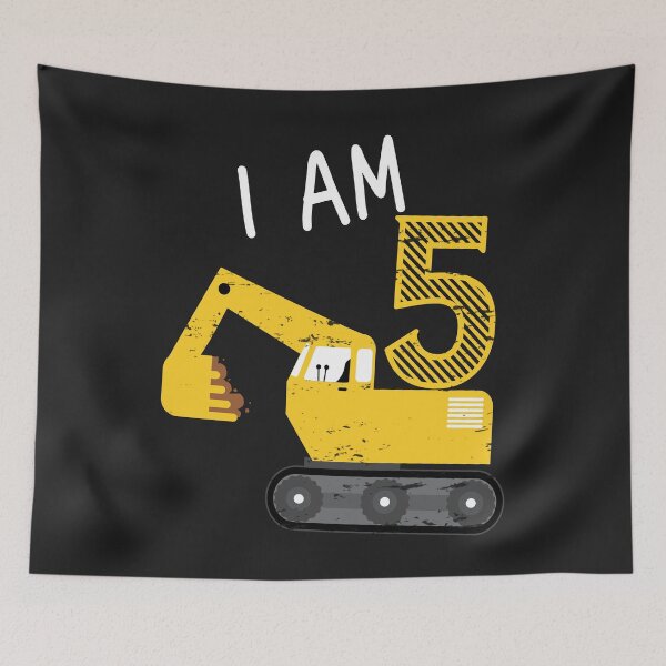 Item preview, Gift for Boys Construction Party Excavator 5th Birthday designed and sold by Anumber1.