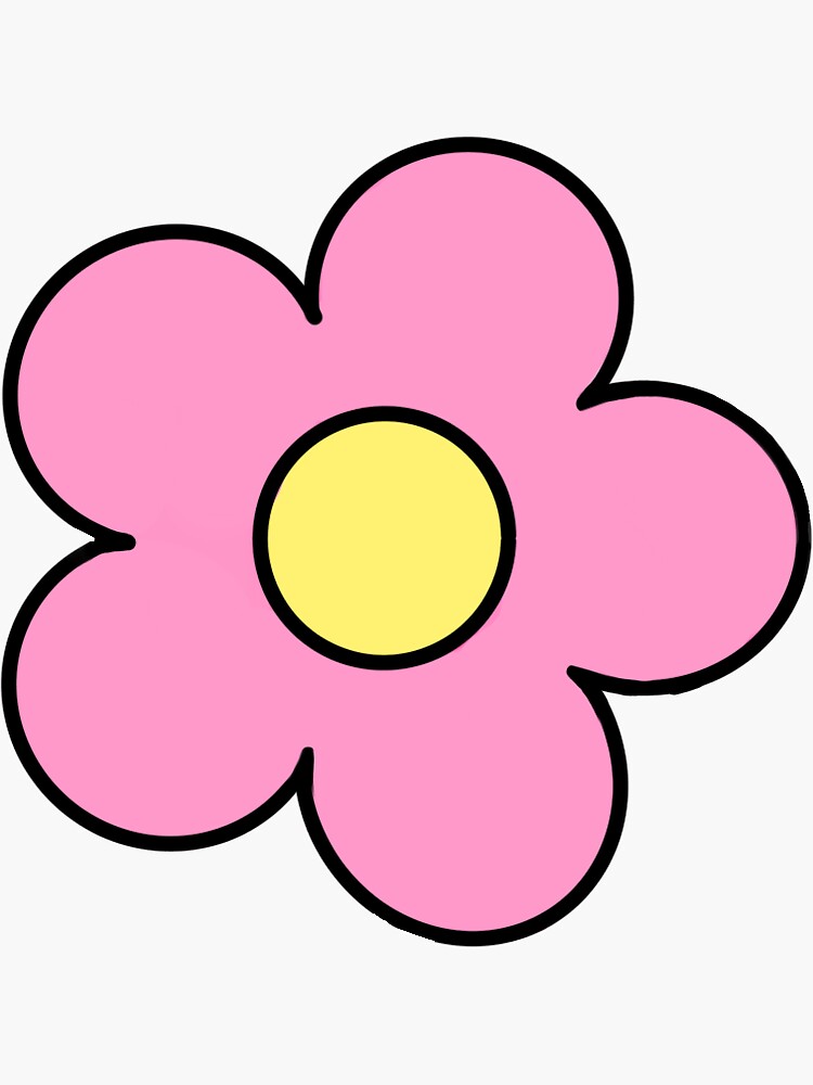 "Y2K Pink Flower Sticker" Sticker by maddyjr Redbubble
