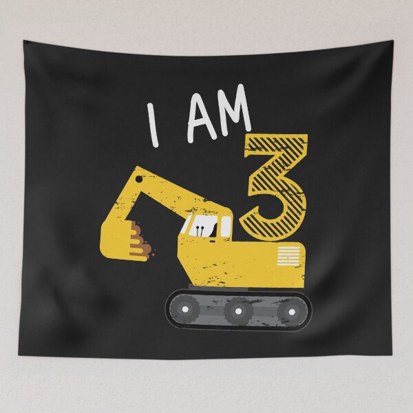 Item preview, Gift for Boys Construction Party Excavator 3rd Birthday designed and sold by Anumber1.