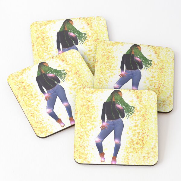 Item preview, Dance  - dancing woman wearing blue denim jeans and green braids in her Hair designed and sold by Artonmytee.