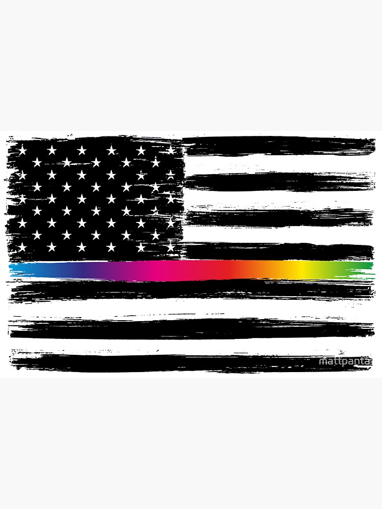 Rainbow Line USA Flag | Sticker