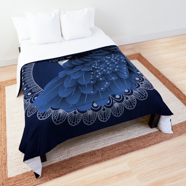 Decorative Australian Cockatoo in Blue Comforter