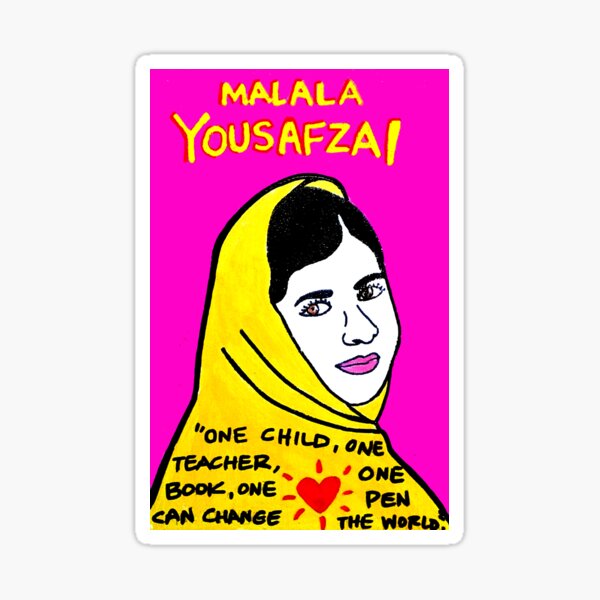 Malala Yousafzai Pop Folk Art Sticker