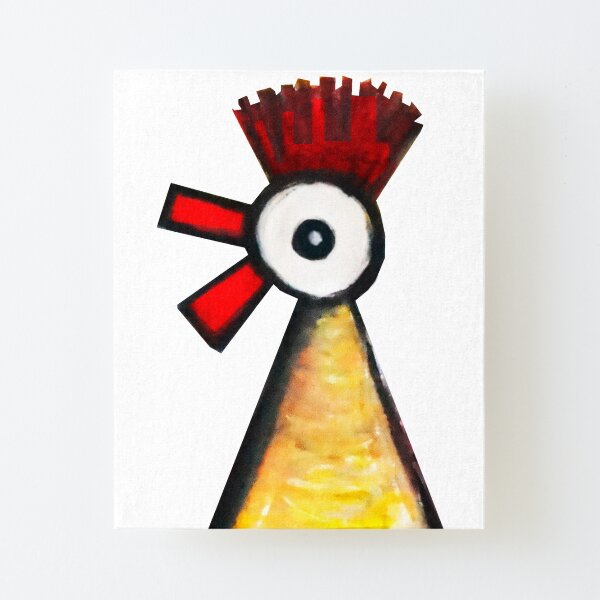 Happy Rooster Canvas Mounted Print