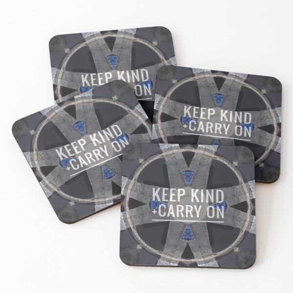 Item preview,  Dark Patterned Keep Kind and Carry On Coronavirus Slogan by Jenny Meehan  designed and sold by Jenny Meehan Art Prints and Patterns  .
